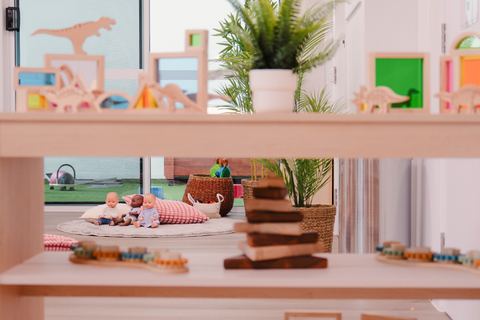 A display of small-world play materials at Expeditions Raceview 2