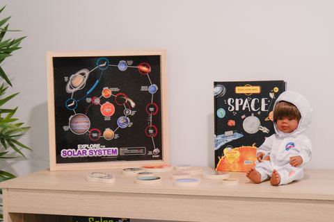 A space-themed learning display at Expeditions Raceview 2